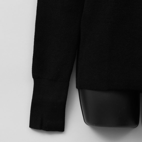 NWT LUNYA Black Waffleknit Mock Turtleneck Sweater - Picture 4 of 5